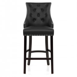 Chaise de Bar Bois Cuir Croûté - Ascot Crème
