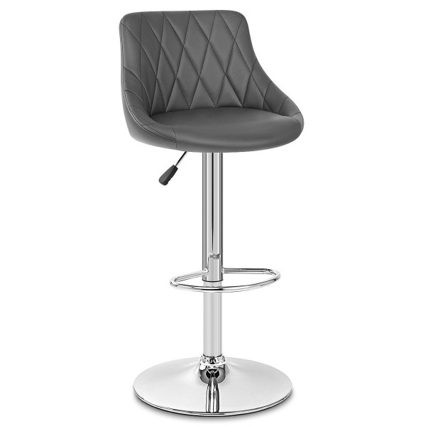 Chaise de Bar Faux Cuir - Stitch Gris Chaise de Bar Faux Cuir - Stitch Gris