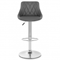 Chaise de Bar Faux Cuir - Stitch Gris