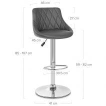 Chaise de Bar Faux Cuir - Stitch Gris