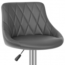Chaise de Bar Faux Cuir - Stitch Gris