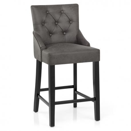 Tabouret de bar Faux Cuir - Loxley Gris