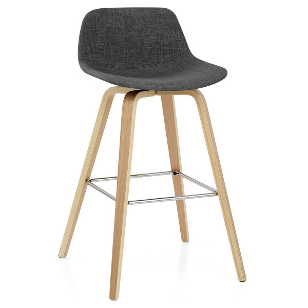 Tabouret de bar Bois Tissu - Reef Gris Foncé Tabouret de bar Bois Tissu - Reef Gris Foncé
