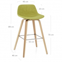 Tabouret de bar Bois Tissu - Reef Vert