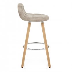 Tabouret de Bar Bois Faux Cuir Antique - Sole Marron