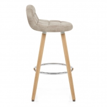 Tabouret de Bar Bois Faux Cuir Antique - Sole Crème