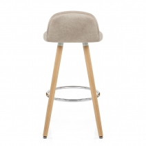 Tabouret de Bar Bois Faux Cuir Antique - Sole Crème