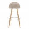 Tabouret de Bar Bois Faux Cuir Antique - Sole Crème