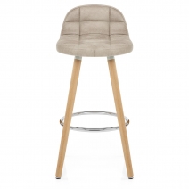 Tabouret de Bar Bois Faux Cuir Antique - Sole Crème