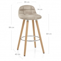 Tabouret de Bar Bois Faux Cuir Antique - Sole Crème