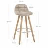 Tabouret de Bar Bois Faux Cuir Antique - Sole Crème