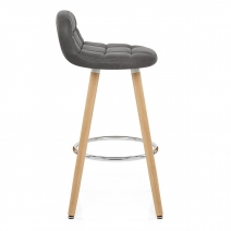 Tabouret de Bar Bois Faux Cuir Antique - Sole Gris