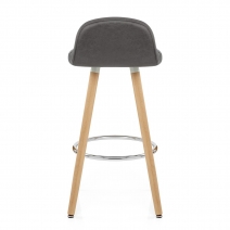 Tabouret de Bar Bois Faux Cuir Antique - Sole Gris