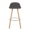 Tabouret de Bar Bois Faux Cuir Antique - Sole Gris