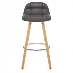 Tabouret de Bar Bois Faux Cuir Antique - Sole Marron