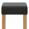 Tabouret Bois Cuir Croûté - Oliver Chêne Noir