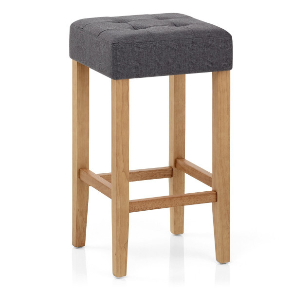 Tabouret de bar Chêne Tissu - Oliver Gris Foncé Tabouret de bar Chêne Tissu - Oliver Gris Foncé