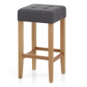 Tabouret de bar Chêne Tissu - Oliver Gris Foncé