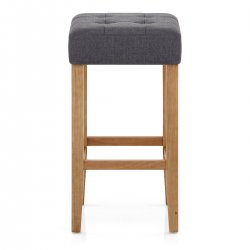 Tabouret de bar Chêne Tissu - Oliver Crème