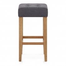 Tabouret de bar Chêne Tissu - Oliver Gris Foncé