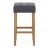 Tabouret de bar Chêne Tissu - Oliver Gris Foncé