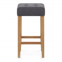 Tabouret de bar Chêne Tissu - Oliver Gris Foncé