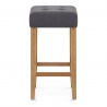 Tabouret de bar Chêne Tissu - Oliver Gris Foncé