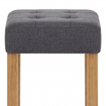 Tabouret de bar Chêne Tissu - Oliver Gris Foncé