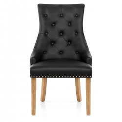 Chaise chêne cuir croûté - Ascot Crème