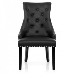 Chaise bois cuir crouté - Ascot Crème