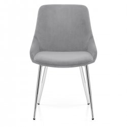Chaise velours chrome - Aston Gris