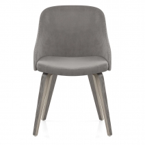 Chaise Bois - Fusion Velours Gris