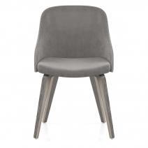 Chaise Bois - Fusion Velours Gris