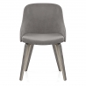 Chaise Bois - Fusion Velours Gris