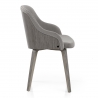 Chaise Bois - Fusion Velours Gris