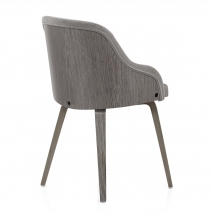 Chaise Bois - Fusion Velours Gris