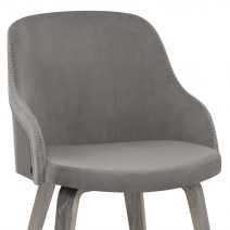 Chaise Bois - Fusion Velours Gris