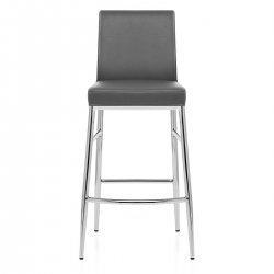 Tabouret Faux Cuir Chrome - Nova