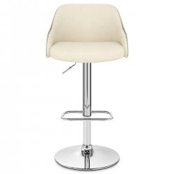Tabouret de bar Simili Cuir - Fusion Chêne Crème