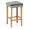 Tabouret Bois Velours - Belgravia Gris