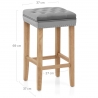 Tabouret Bois Velours - Belgravia Gris