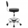 Chaise Faux Cuir Chrome avec Dossier - Swivel Noir