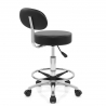 Chaise Faux Cuir Chrome avec Dossier - Swivel Noir