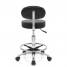 Chaise Faux Cuir Chrome avec Dossier - Swivel Noir