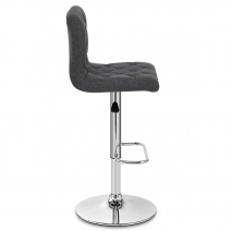 Chaise de bar Chrome Tissu - Seattle Gris Foncé