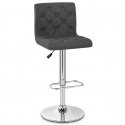 Chaise de bar Chrome Tissu - Seattle Gris Foncé