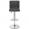 Chaise de bar Chrome Tissu - Seattle Gris Foncé