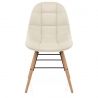 Chaise Faux Cuir Bois - Tate Crème