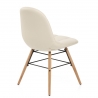 Chaise Faux Cuir Bois - Tate Crème