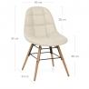 Chaise Faux Cuir Bois - Tate Crème